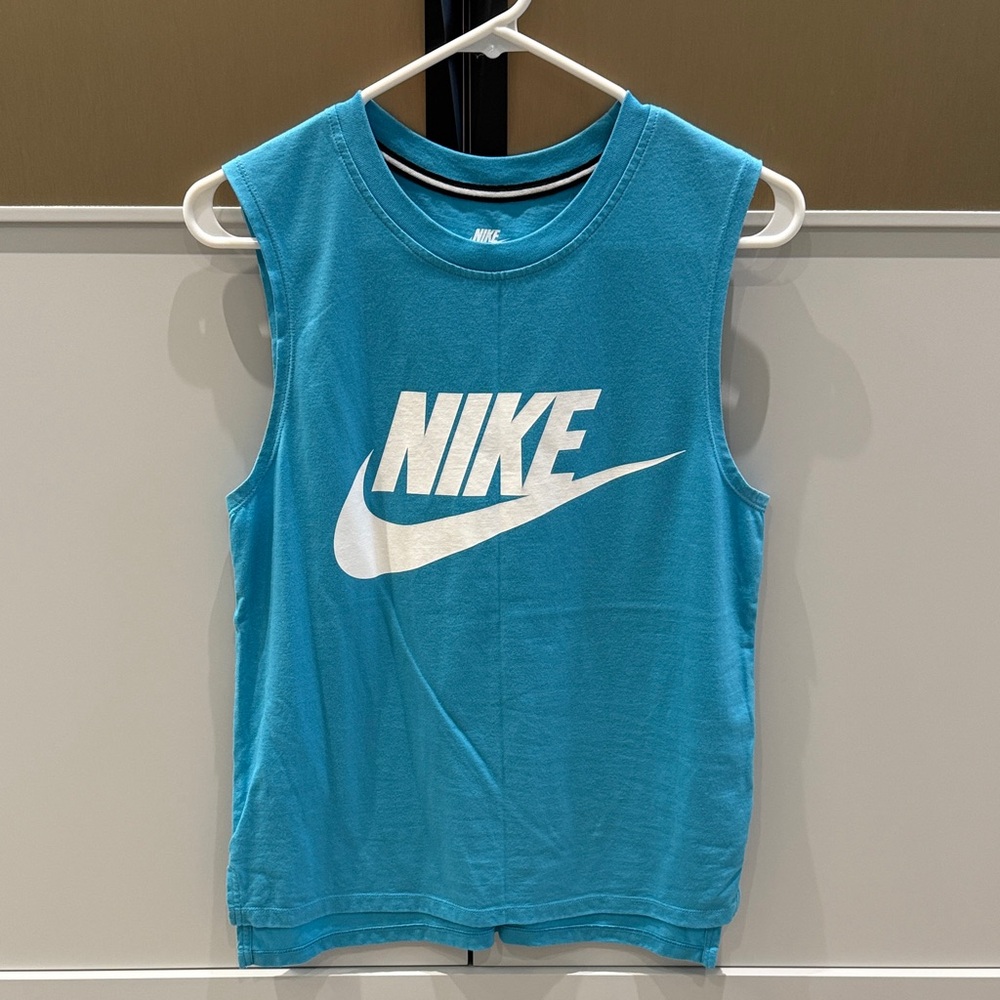 Nike Teal Sleeveless Logo Tank with White Swoosh